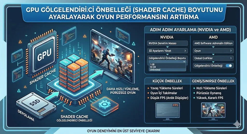 GPU Shader Cache (Gölgelendirici Önbelleği) Boyutu oyun performansını artırmak için nasıl yapılır 