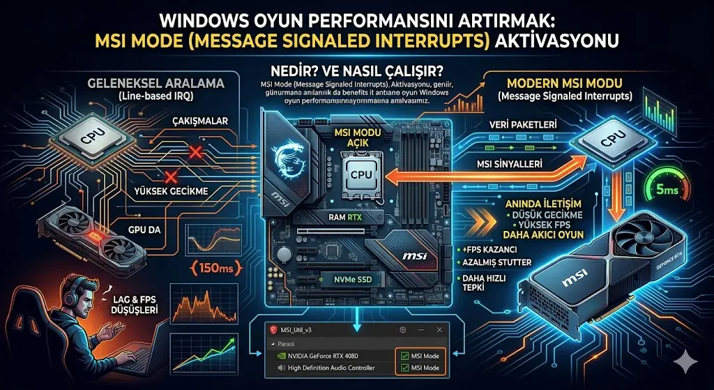 Windows oyun performansını artırmak için MSI Mode (Message Signaled Interrupts) Aktivasyonu