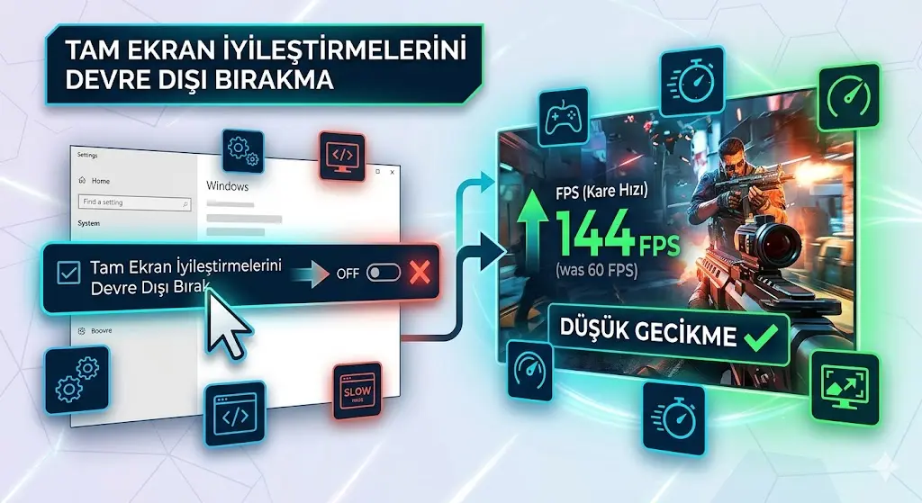 pc oyun performansını artırmak için Tam Ekran İyileştirmelerini Devre Dışı Bırakma